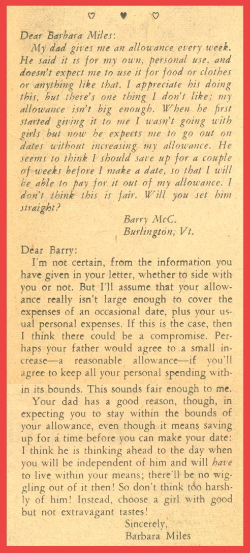 From Girls' Love Stories #61 (March 1959) Just on the cusp of the '60s!
