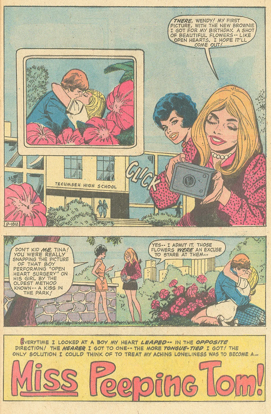 "Miss Peeping Tom!" Young Romance #193 (April/May 1973) Pencils: Art Saaf, Inks: Vince Colletta