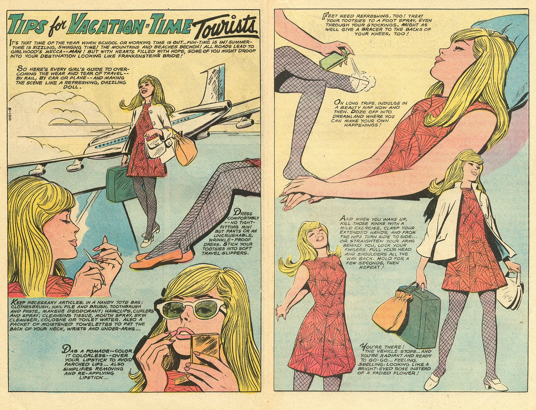 "Tips for Vacation-Time Tourists!" Falling in Love #117 (August 1970) 