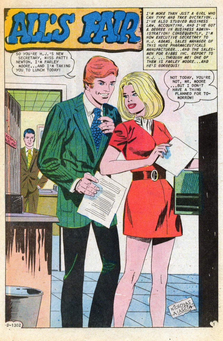 Romantic Story #115 (October 1971) penciled by Charles Nicholas and inked by Vincent Alascia