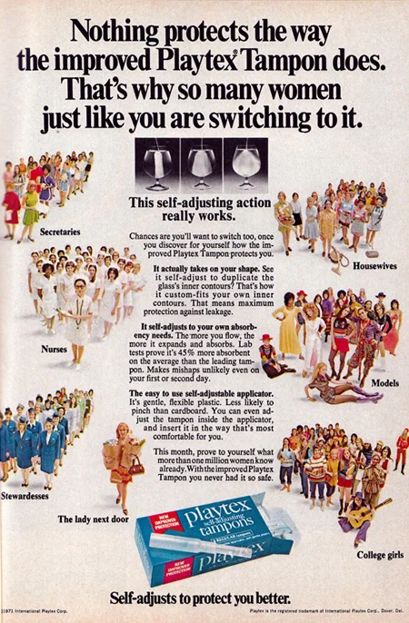 Vintage playtex tampon ad