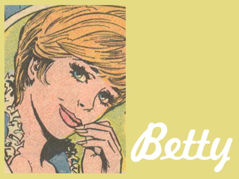 Betty from "Betty's Boutique" in issues of Girls' Romances