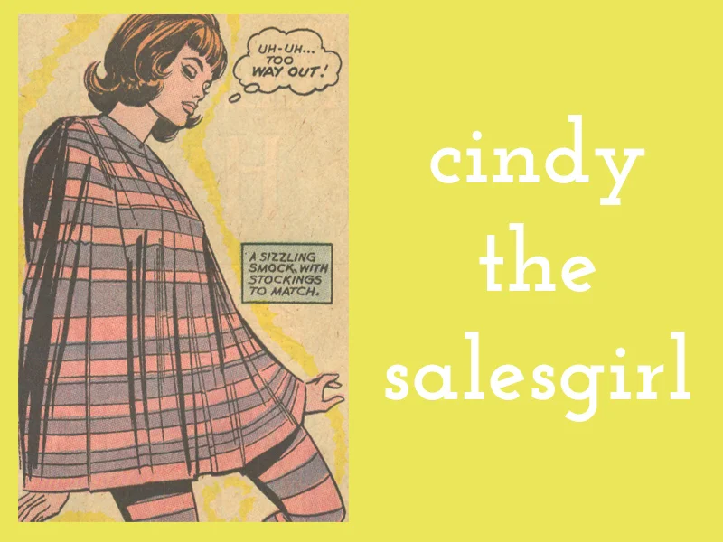 Cindy the Salesgirl from issues of Falling in Love , Girls' Love Stories , Girls' Romances , and Secret Hearts