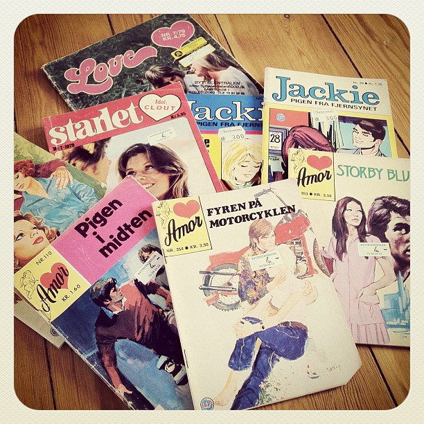 Vintage Danish Romance Comic Books Amor Jackie Starlet Lovers