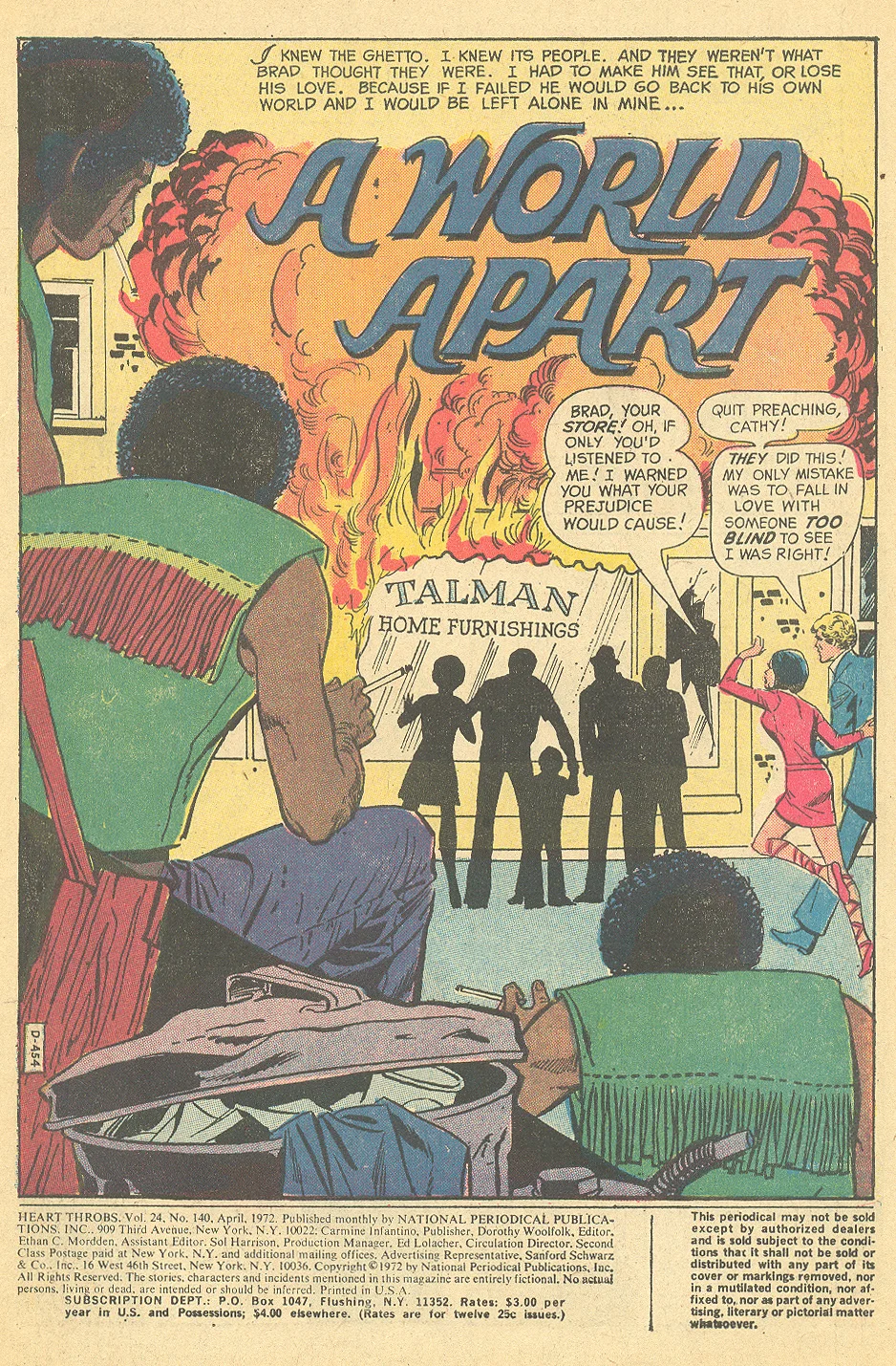 Heart Throbs DC Comics cautionary tale about prejudice and racism romance story