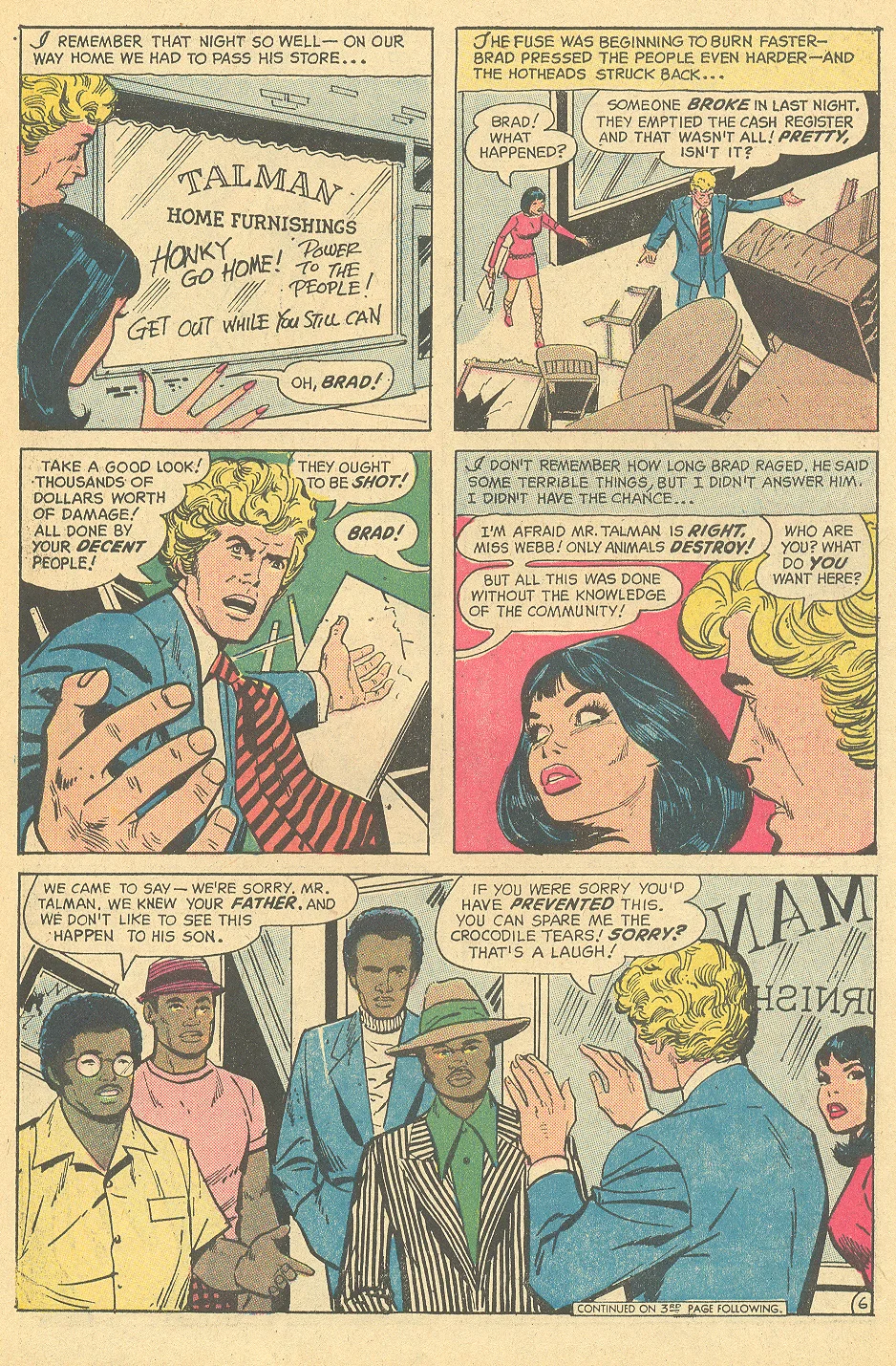 Heart Throbs DC Comics cautionary tale about prejudice and racism romance story