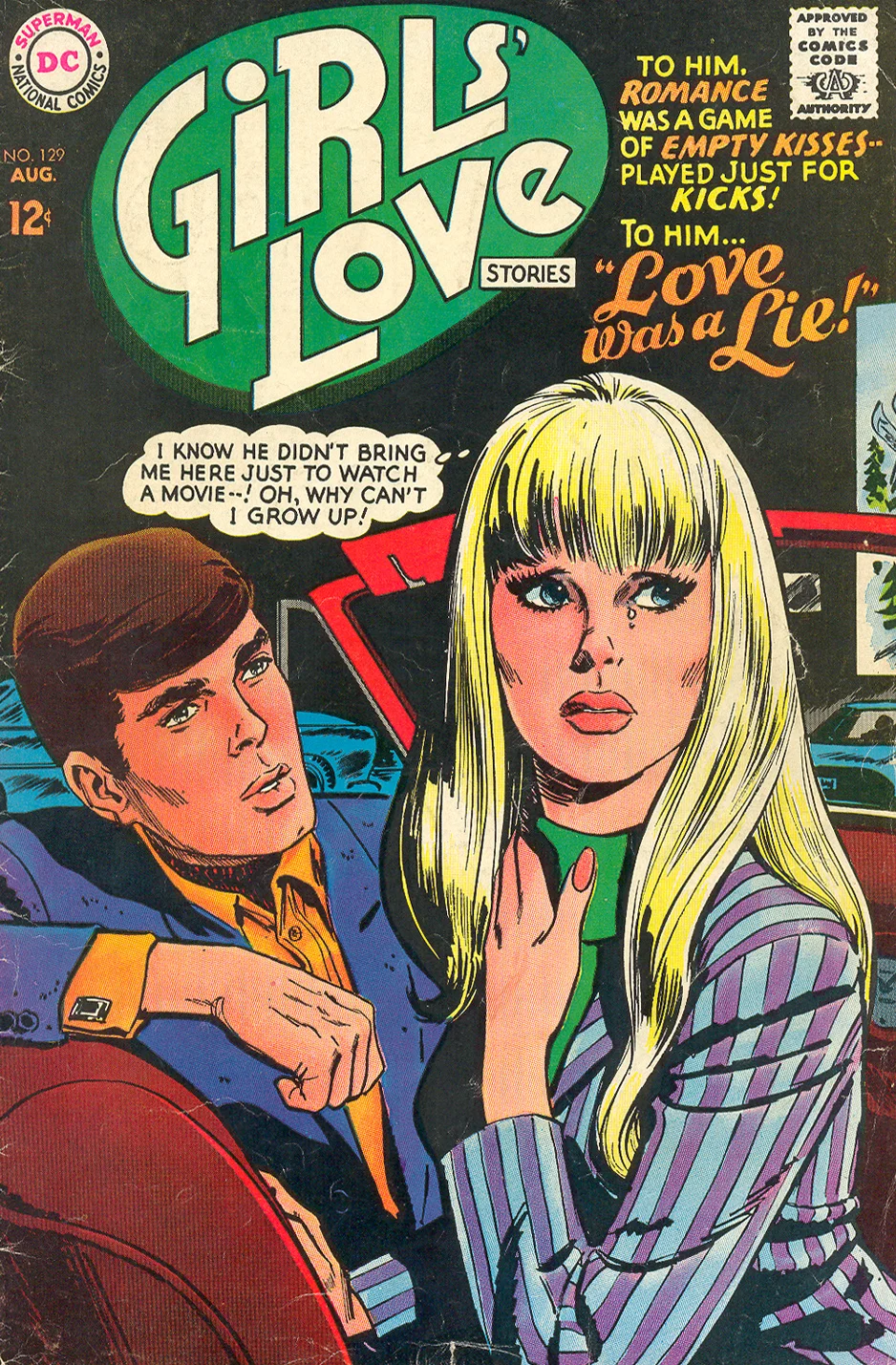 "Love Was a Lie!" (Cover and pencils by Jay Scott Pike) from Girls' Love Stories #129 (August 1967)