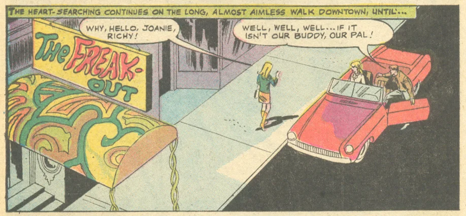 Please, only emotionally stable dates at The Freak-Out! "Reach for Happiness - Episode 28" Secret Hearts #137 (July 1969)