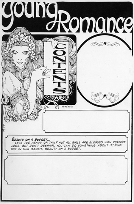 Penciled and inked "Contents" page and "Your Fashion Horoscope"