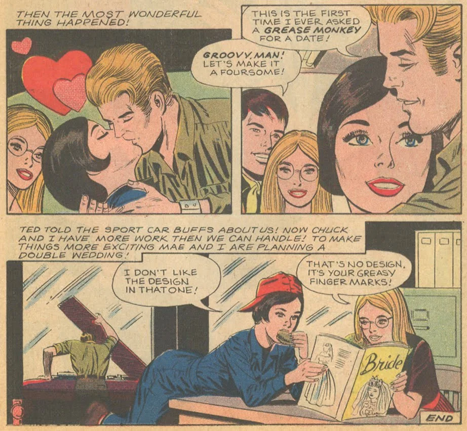"Nobody Wants a Girl Auto Mechanic!" from Career Girl Romances #66 (December 1971)