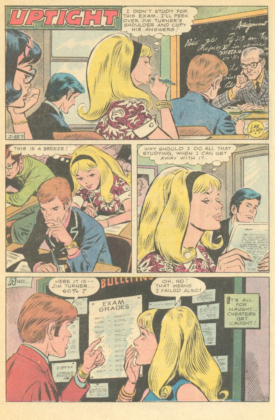 "Uptight" - Lee Elias Girls' Love Stories #157 (February 1971)