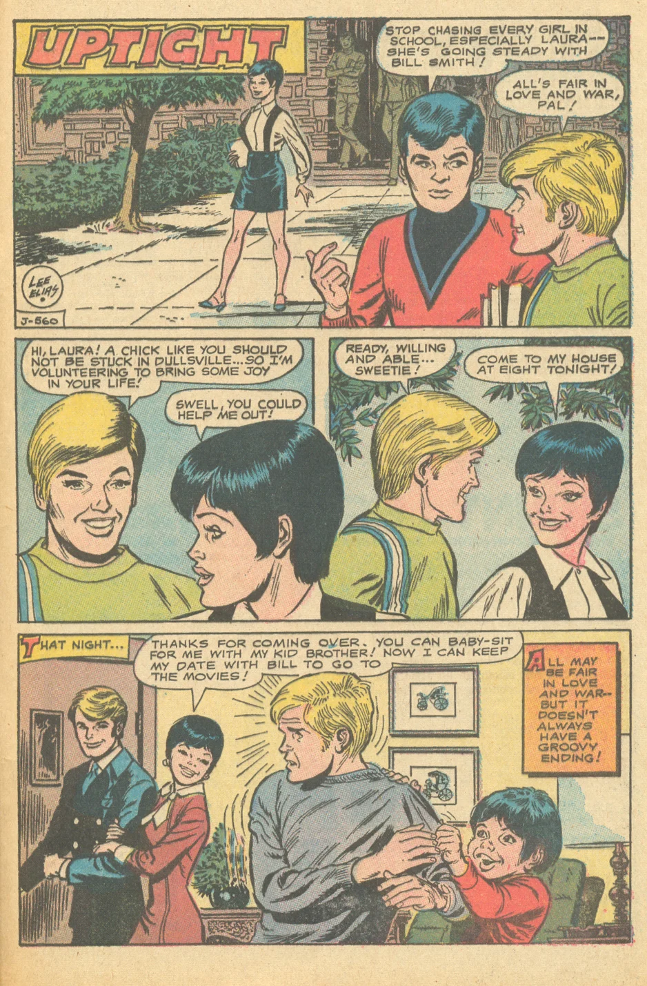 "Uptight" - Lee Elias Girls' Love Stories #158 (April 1971)