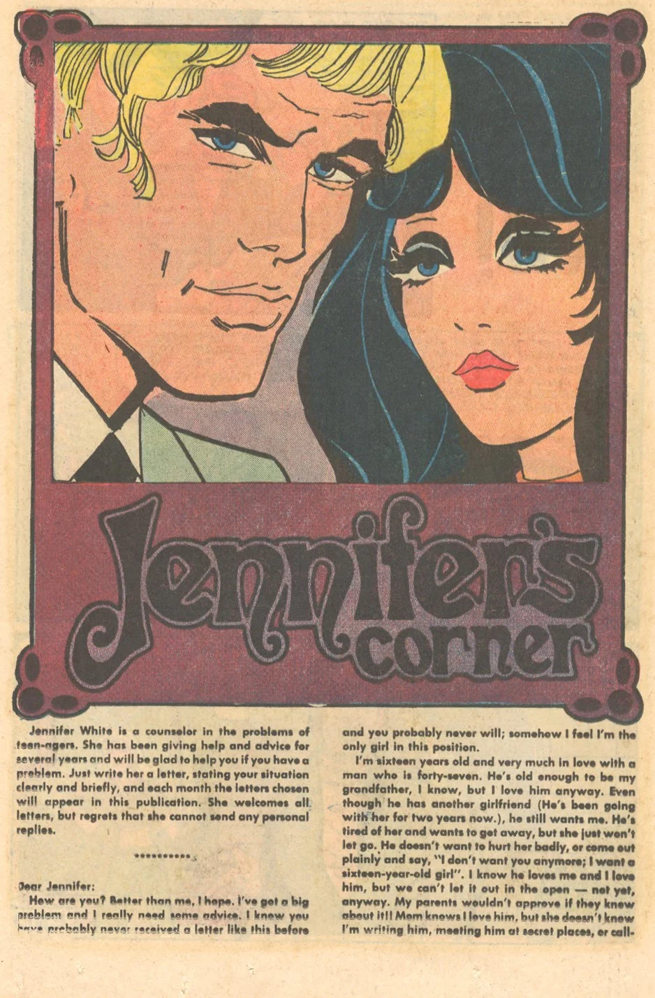 The Advice Columnists of the Romance Comics