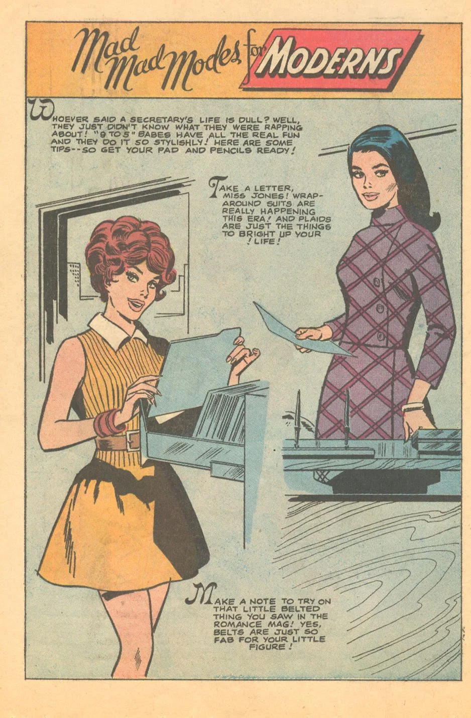 Midcentury fashion illustration workplace career women