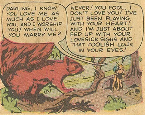 One of the earliest sightings of a squirrel in a romance comic (well, by me at least) occurred in 1959 in "And Then I Found You!" Originally from My Own Romance #71 (September 1959) Reprinted in My Love #10 (March 1971)