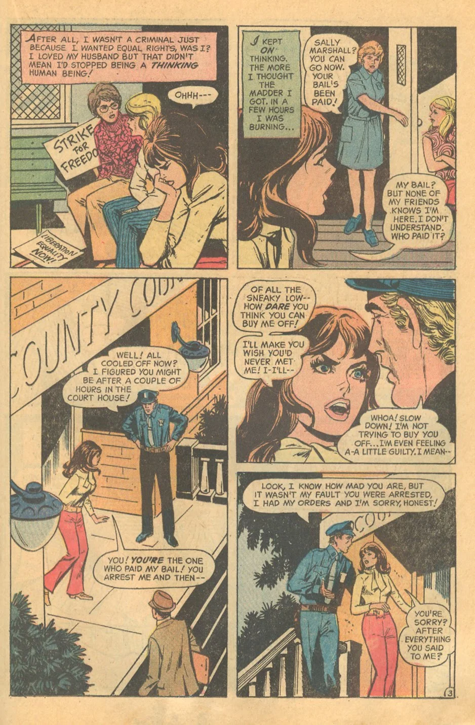 Romance comic book Women's Lib in popular culture