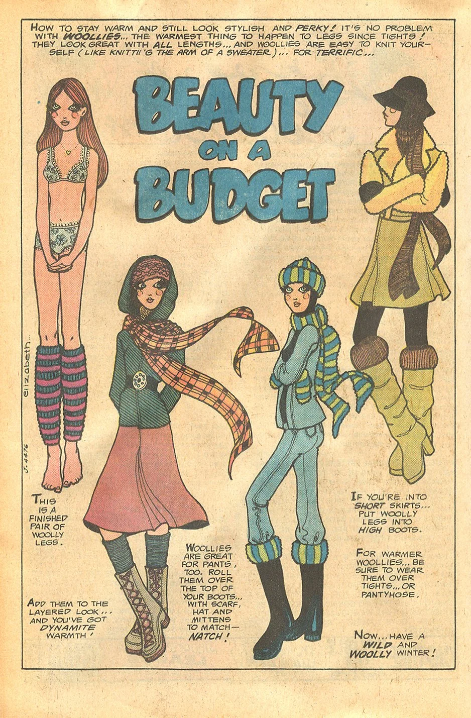 "Beauty on a Budget" by Elizabeth Young Love #124 (March 1977)