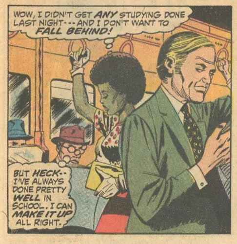 African American comic book characters "I Failed at Love!" from Our Love Story #18 (August 1972) romance comics Marvel