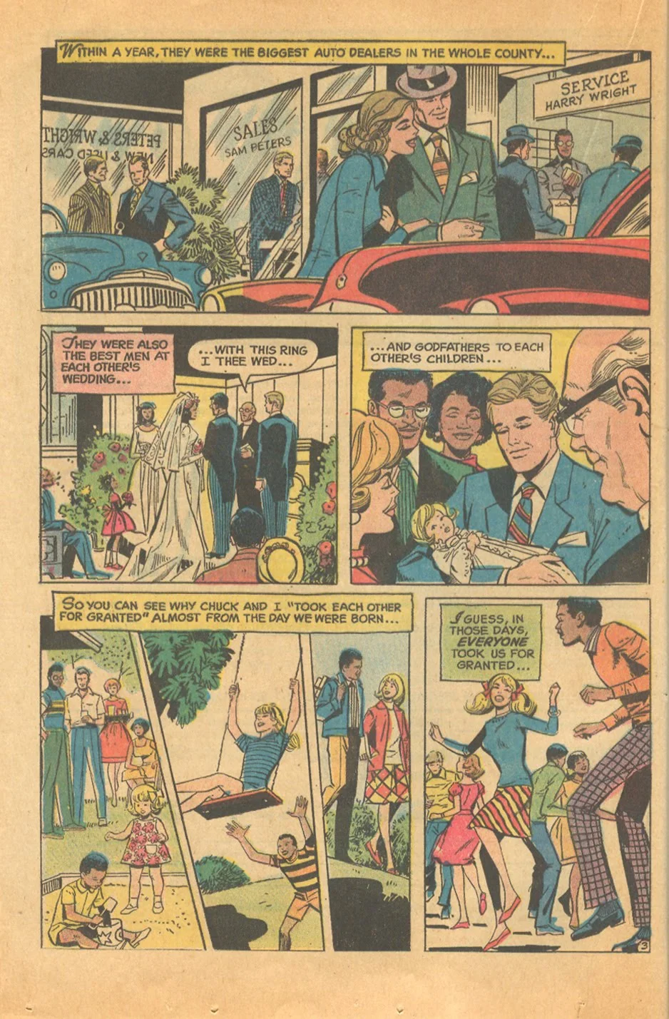 Interracial romance comic book story DC Comics Black and white