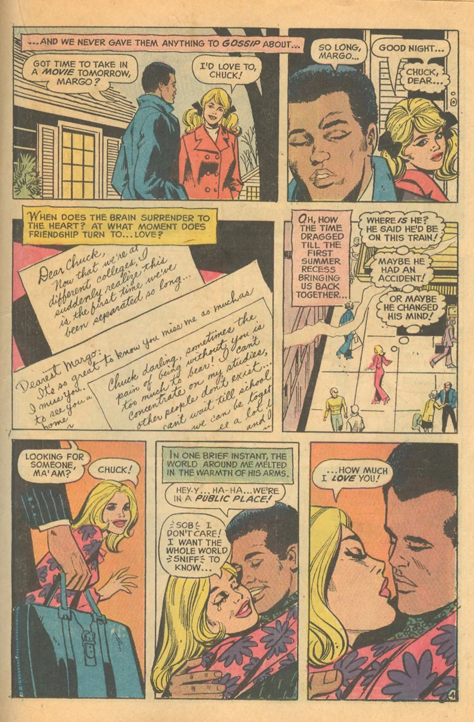 Interracial romance comic book story DC Comics Black and white
