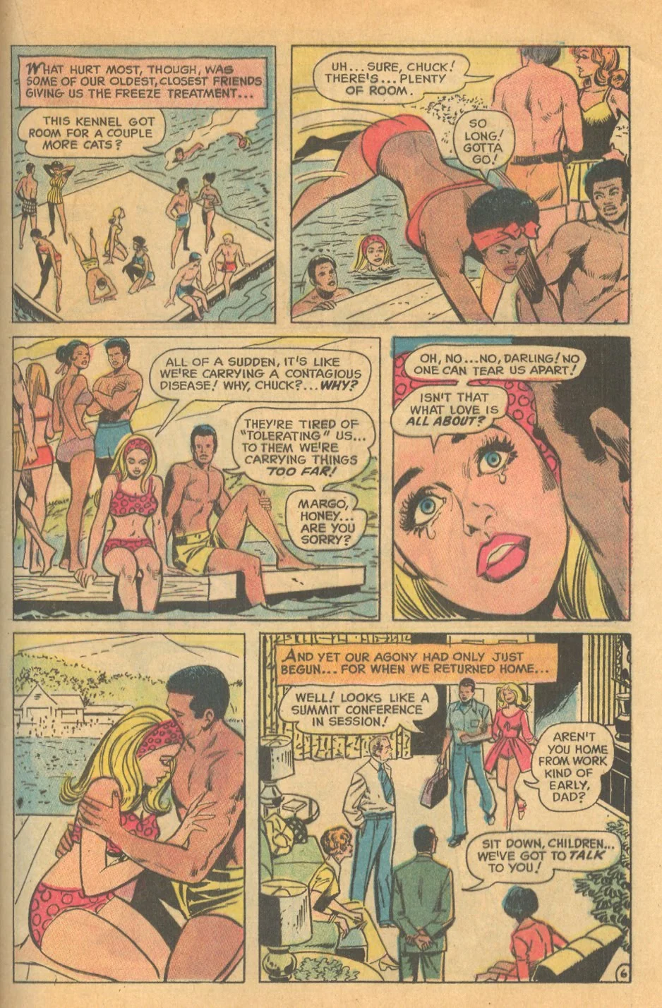 Interracial romance comic book story DC Comics Black and white