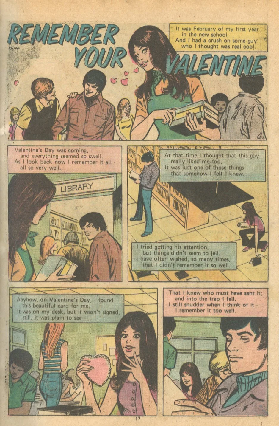 "Remember Your Valentine" from Young Love #112 (November 1974) with art by the very romantic Winslow Mortimer