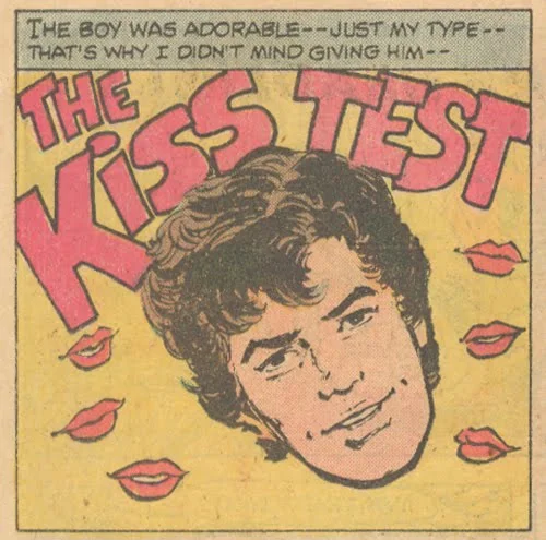 Kissing in romance comic books