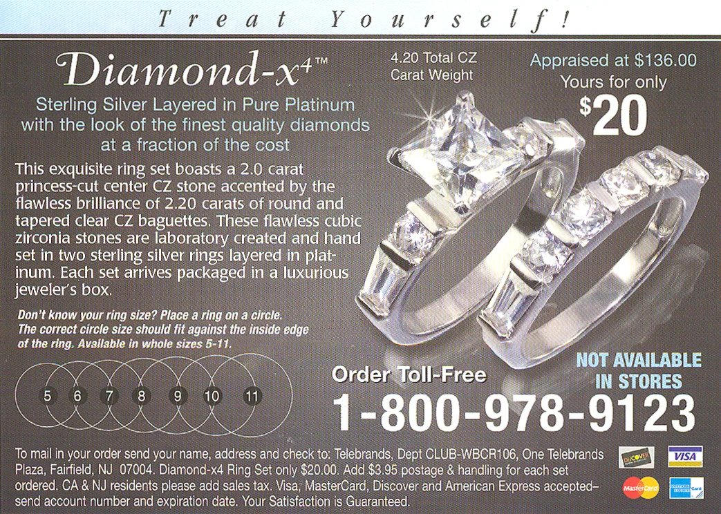 Fake diamonds advertised in comic books