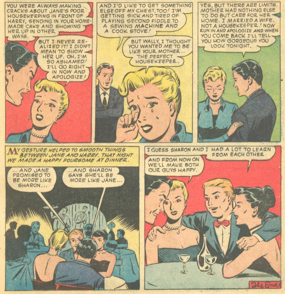 Real Love vintage romance comic book stories sequential crush 1950s