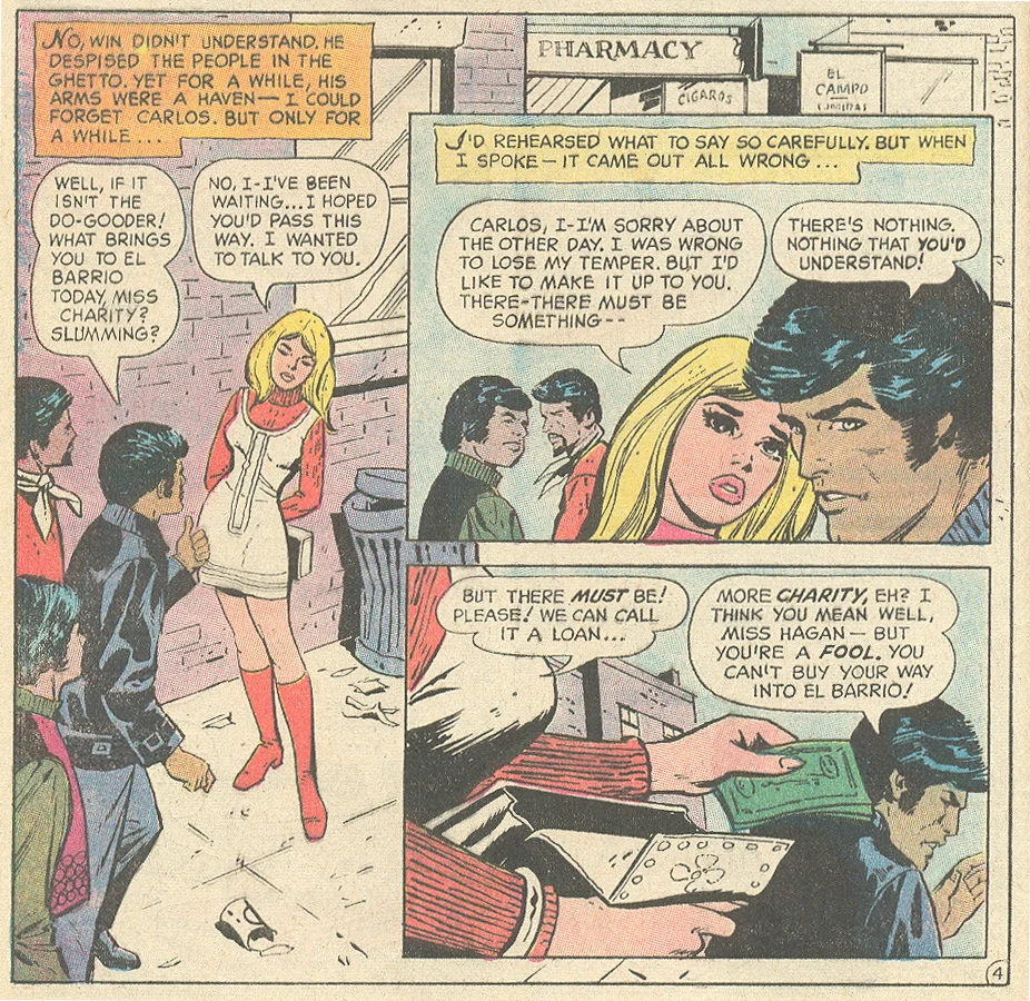 "The Wall Between Us" Young Romance #175 (October 1971) Pencils: Art Saaf, Inks: Vince Colletta Interracial romance diversity hispanic characters