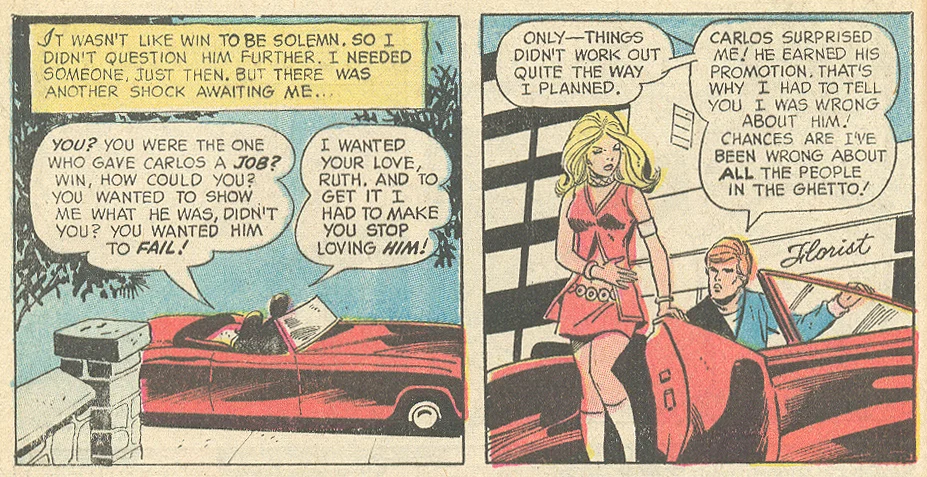 "The Wall Between Us" Young Romance #175 (October 1971) Pencils: Art Saaf, Inks: Vince Colletta Interracial romance diversity hispanic characters