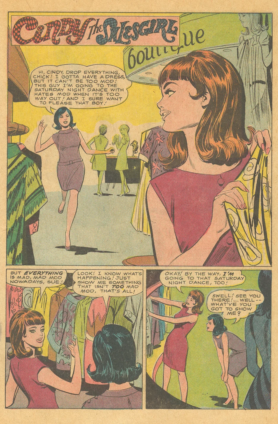 Cindy the Salesgirl Fashion romance comic books Win Mortimer
