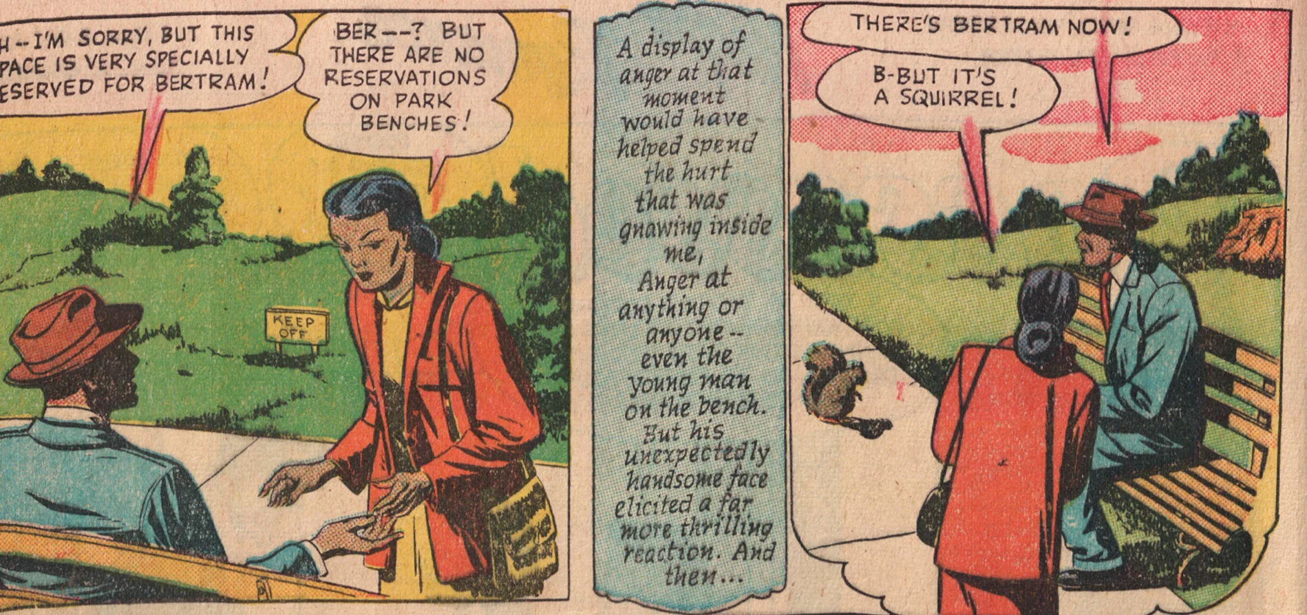 Naturally, Bertram the Squirrel is my favorite character in "Possessed!" Negro Romance #2 (1950) (Fawcett)