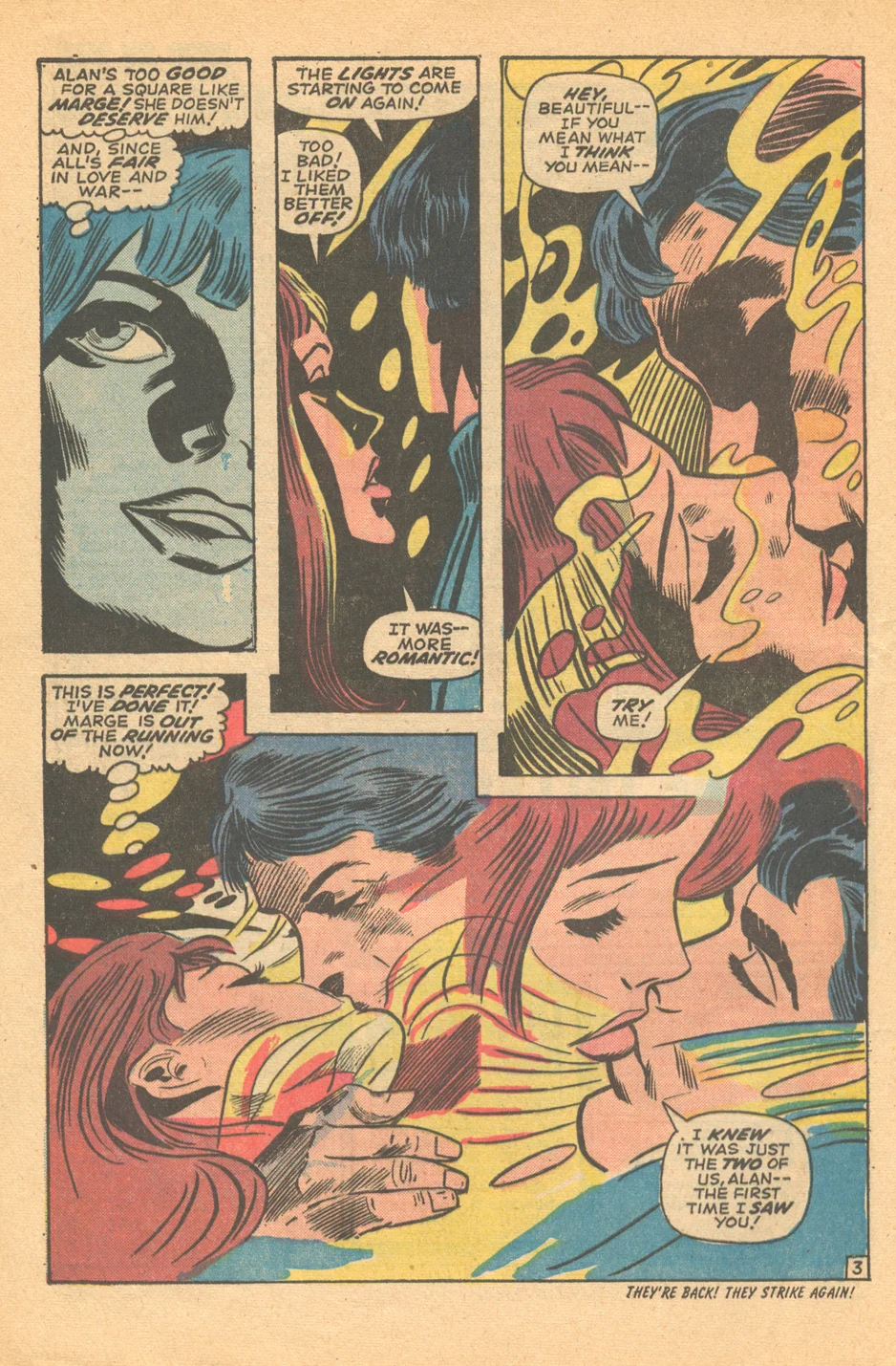 "He's Hers, But -- I Want Him!" Our Love Story #21 (February 1973) Inks by Dick Ayers