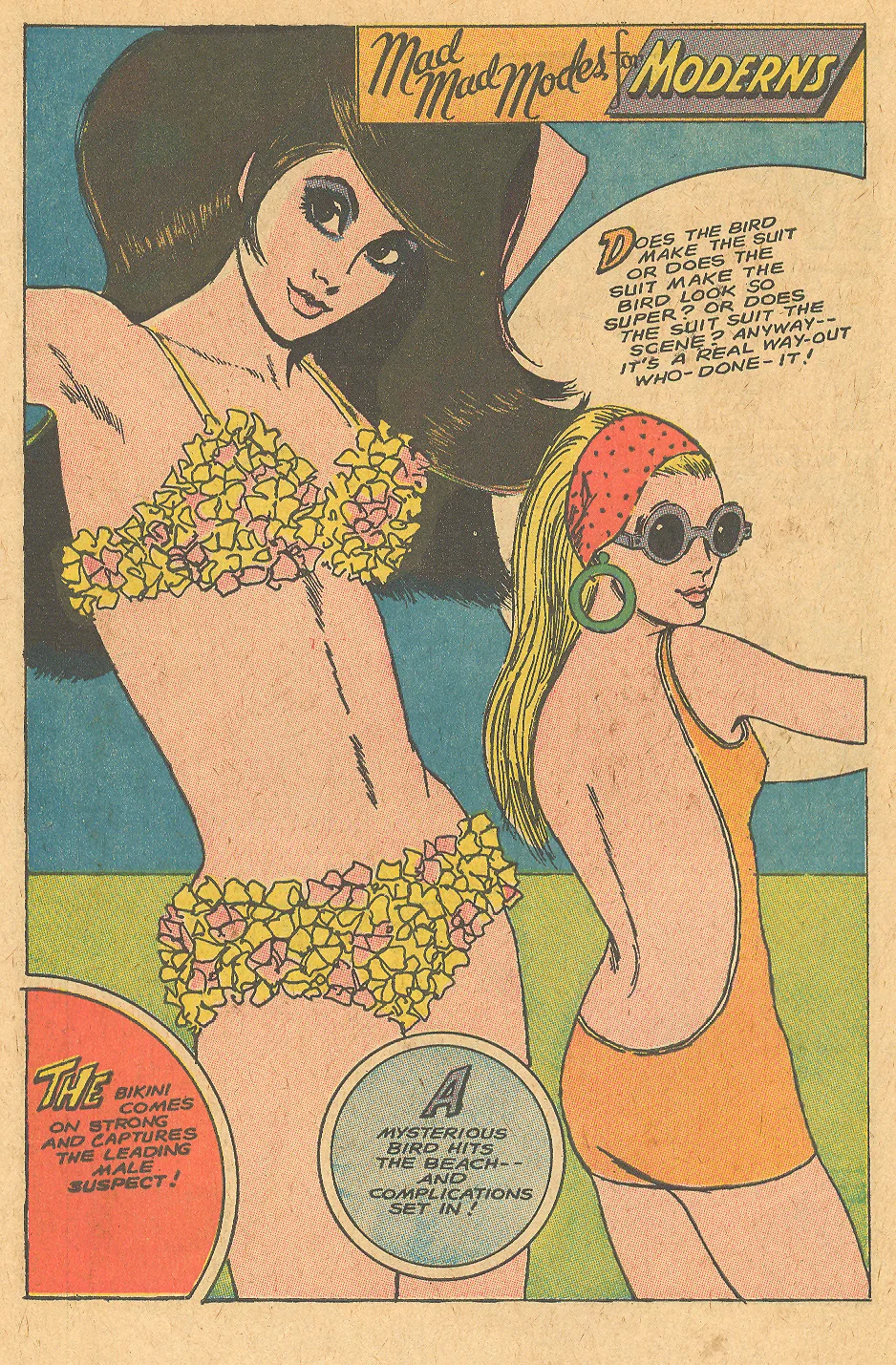vintage fashion illustration swimsuits 1960s mod bathingsuits