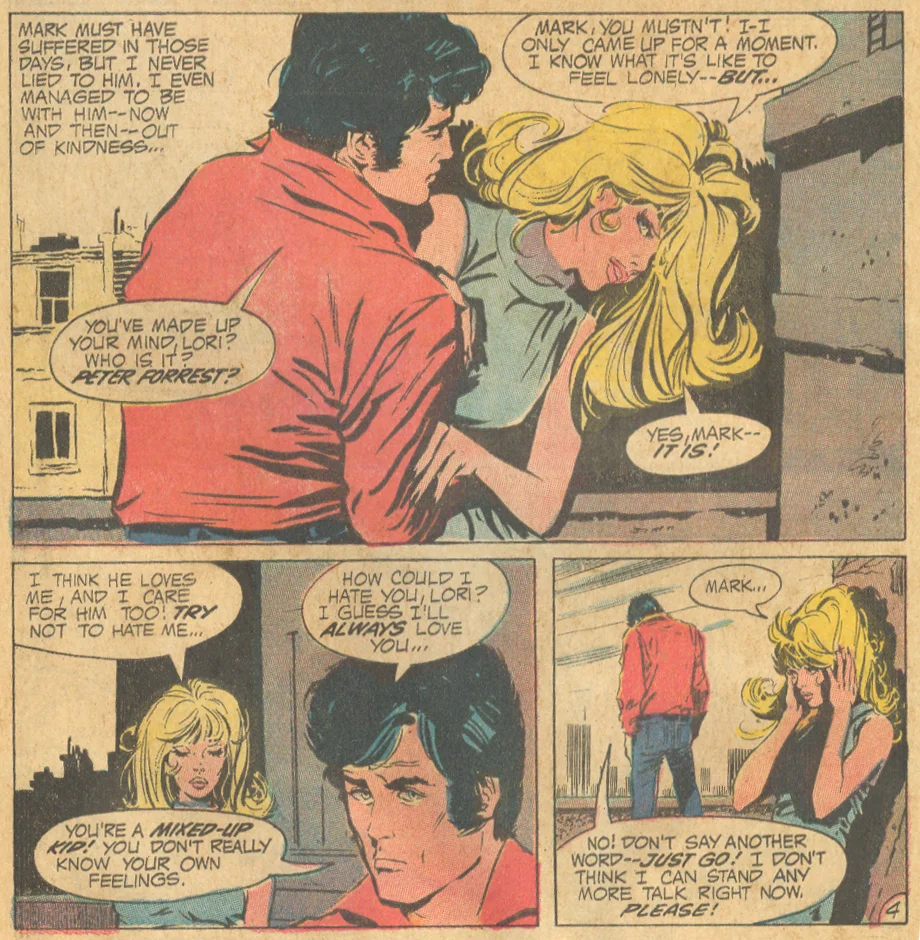 "Love on a Rooftop!" from Young Love #90 (December 1971) Frank Langford