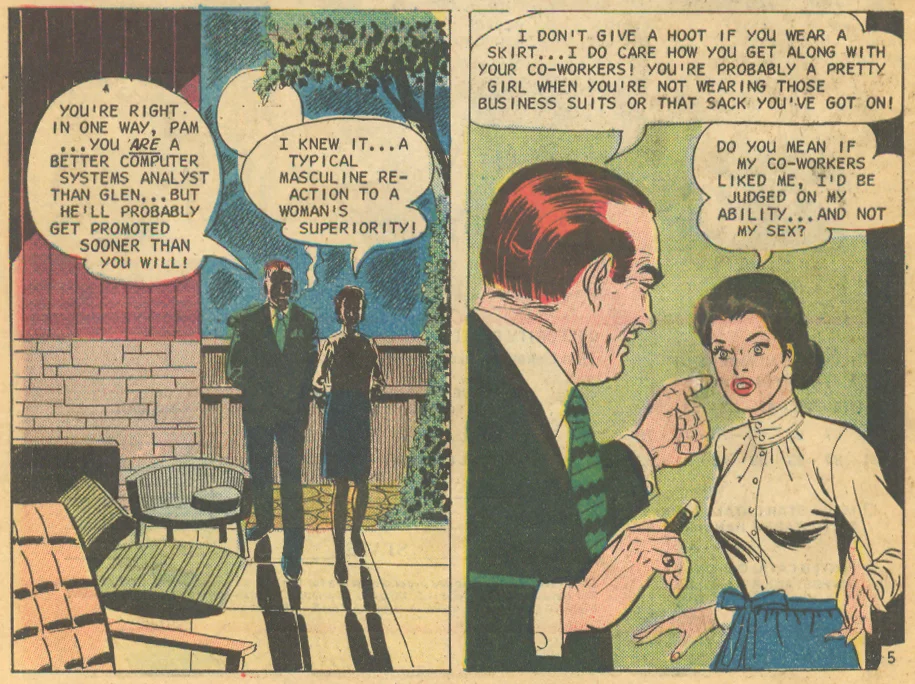 Women's Movement depicted in comic books romance comics 1970s Sequential Crush Marvel DC Comics Charlton