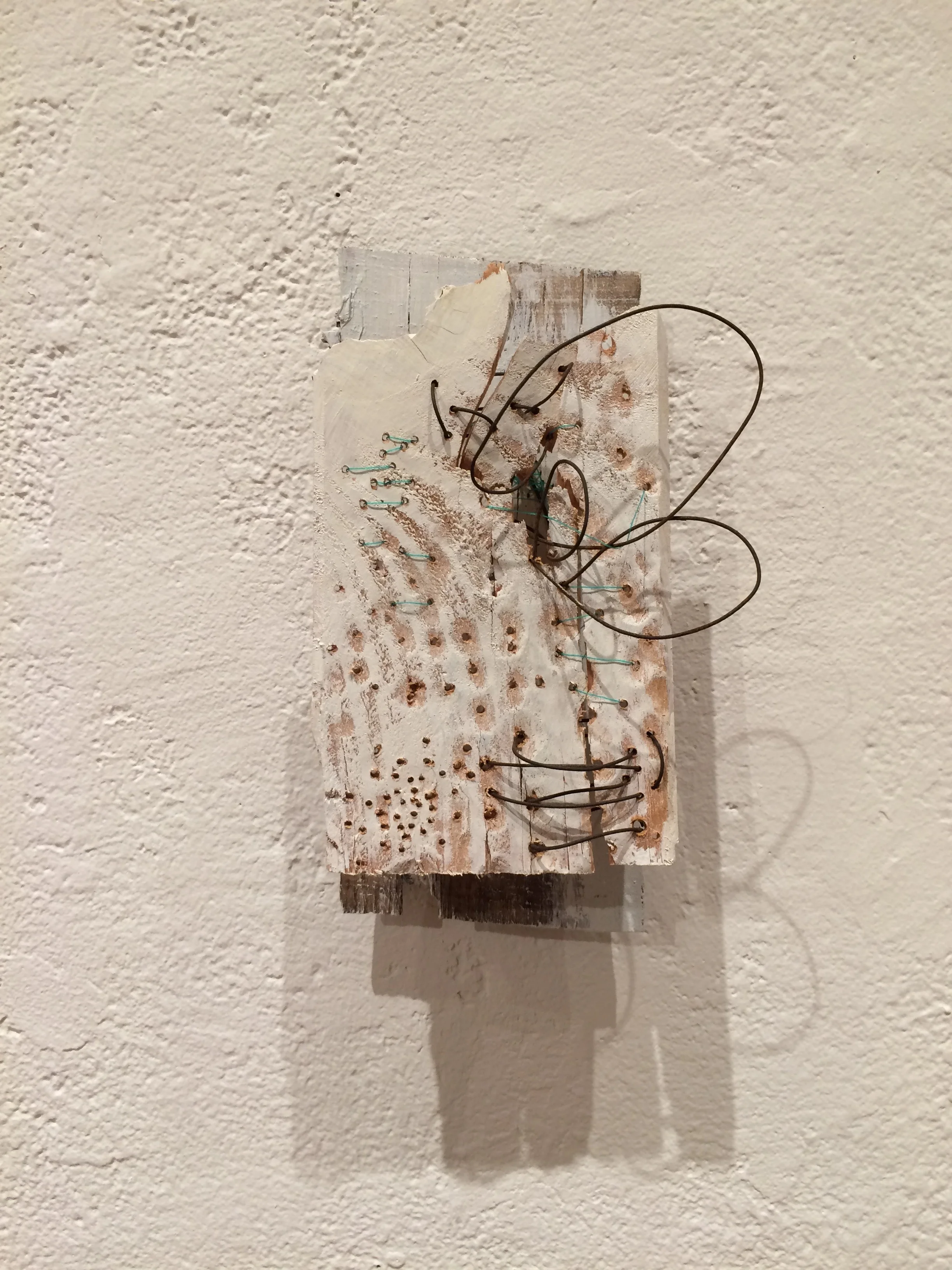 Untitled (Scotland), 2015. Wood, fishing line, steel wire, acrylic paint, 4 x 8 inches.