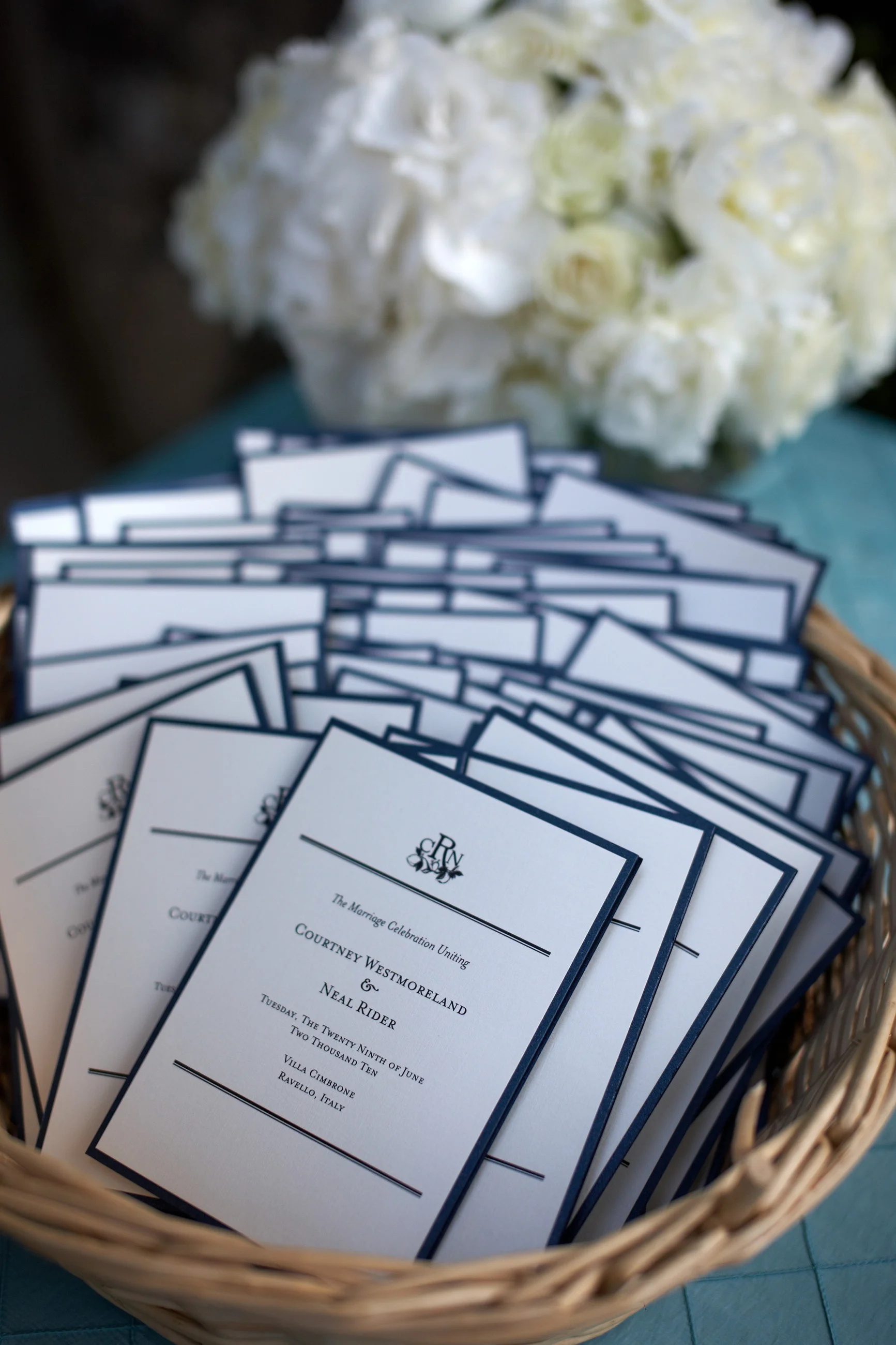 Stationary Details - Ravello, Italy -Summer Wedding - Julian Leaver Events