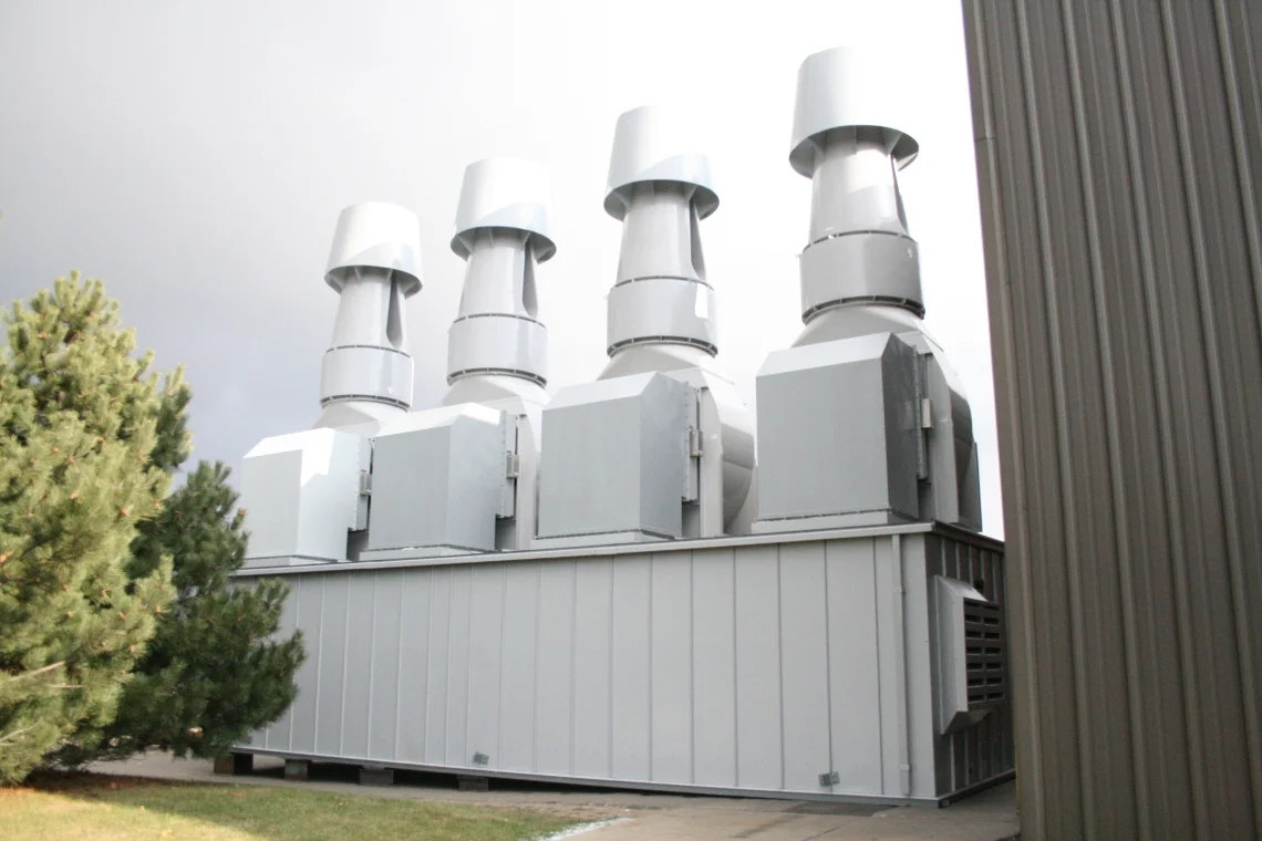 Custom 100,000 CFM Odor Abatement Exhaust System These Systems Can Be Designed and Constructed to Include Energy Recovery Devices and Filtration Systems of Any Media or Efficiency.