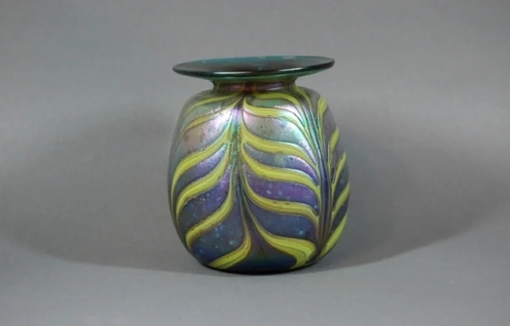 Green *215* vase with lime wraps.