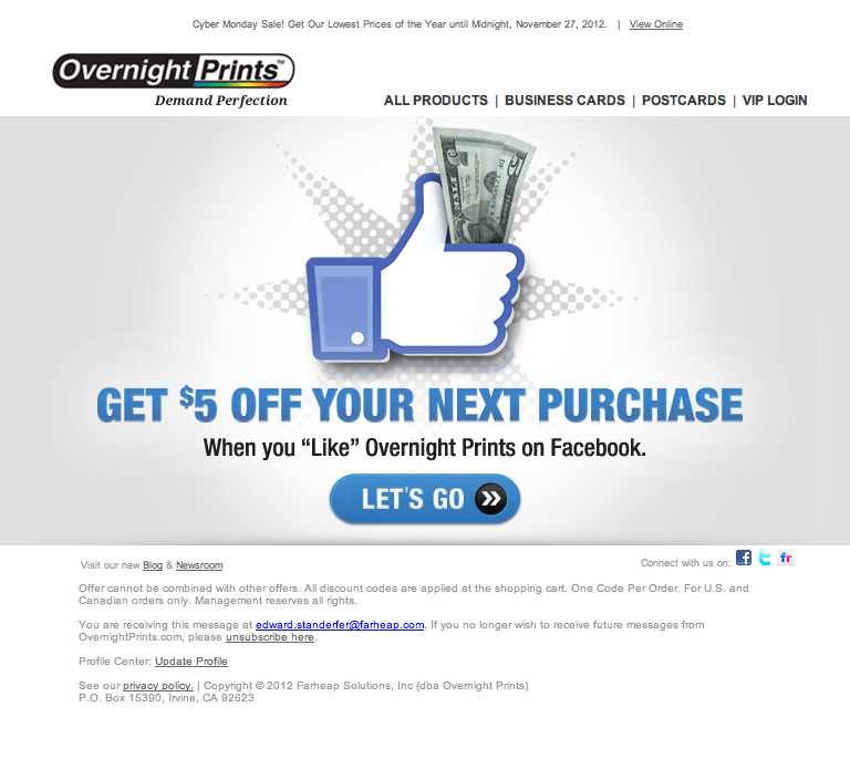Overnight Prints Email Template