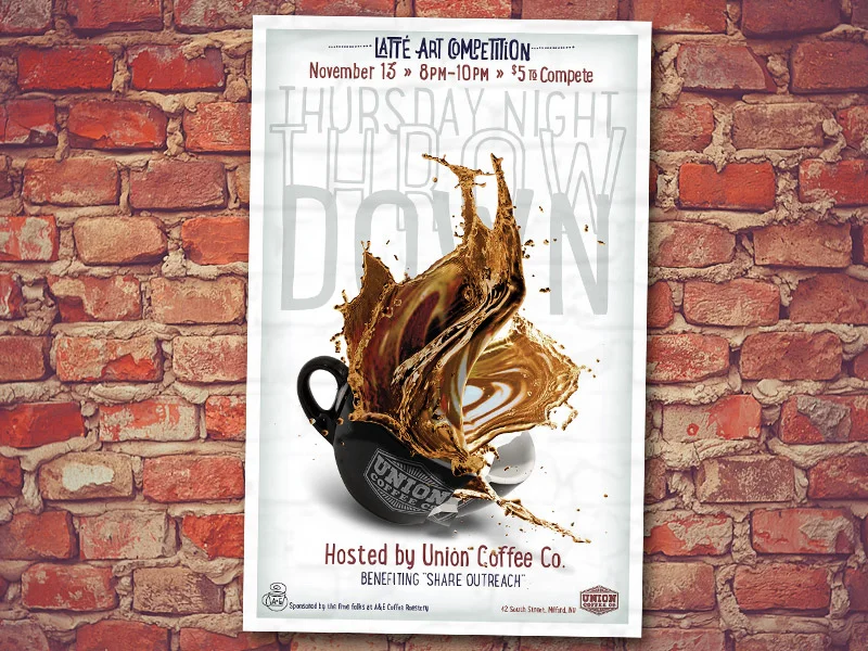 A&E Coffee/Union Coffee Co. Latté Art Throwdown Poster
