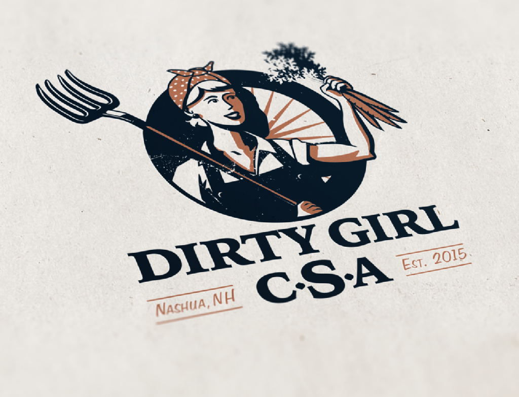 Dirty Girl CSA Illustrated Logo Design
