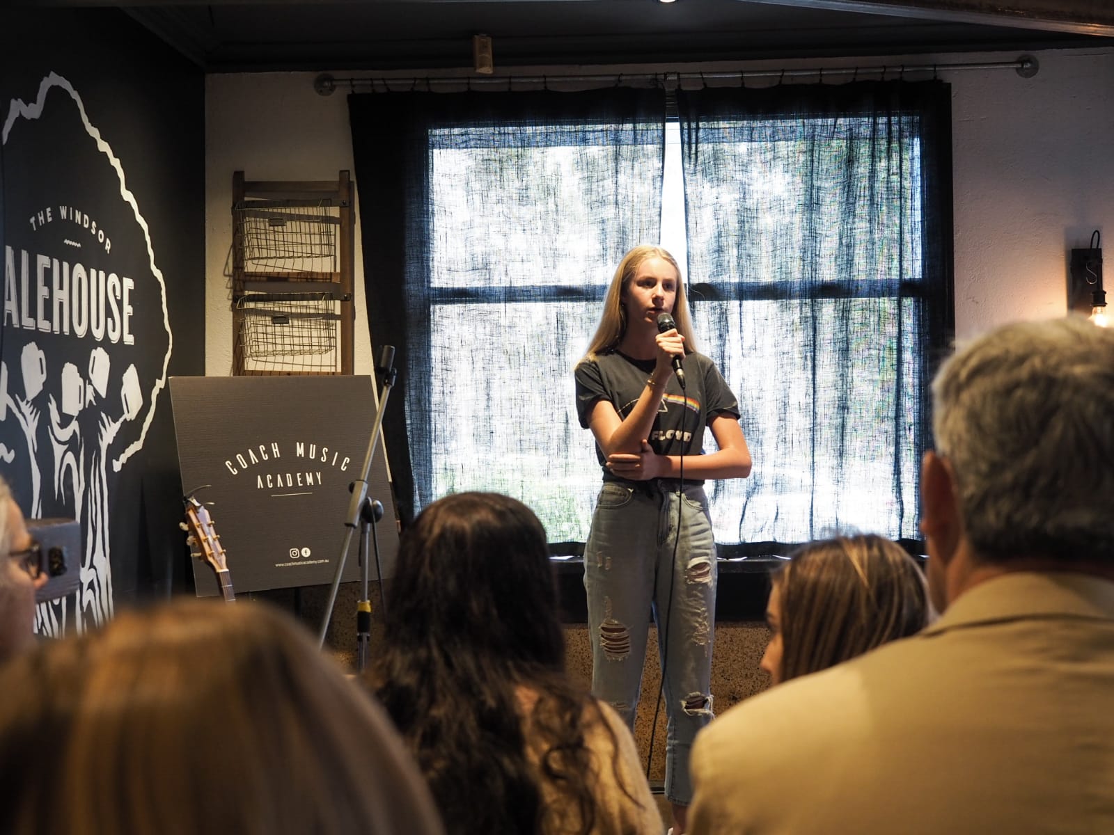 Jaz's first time on stage.