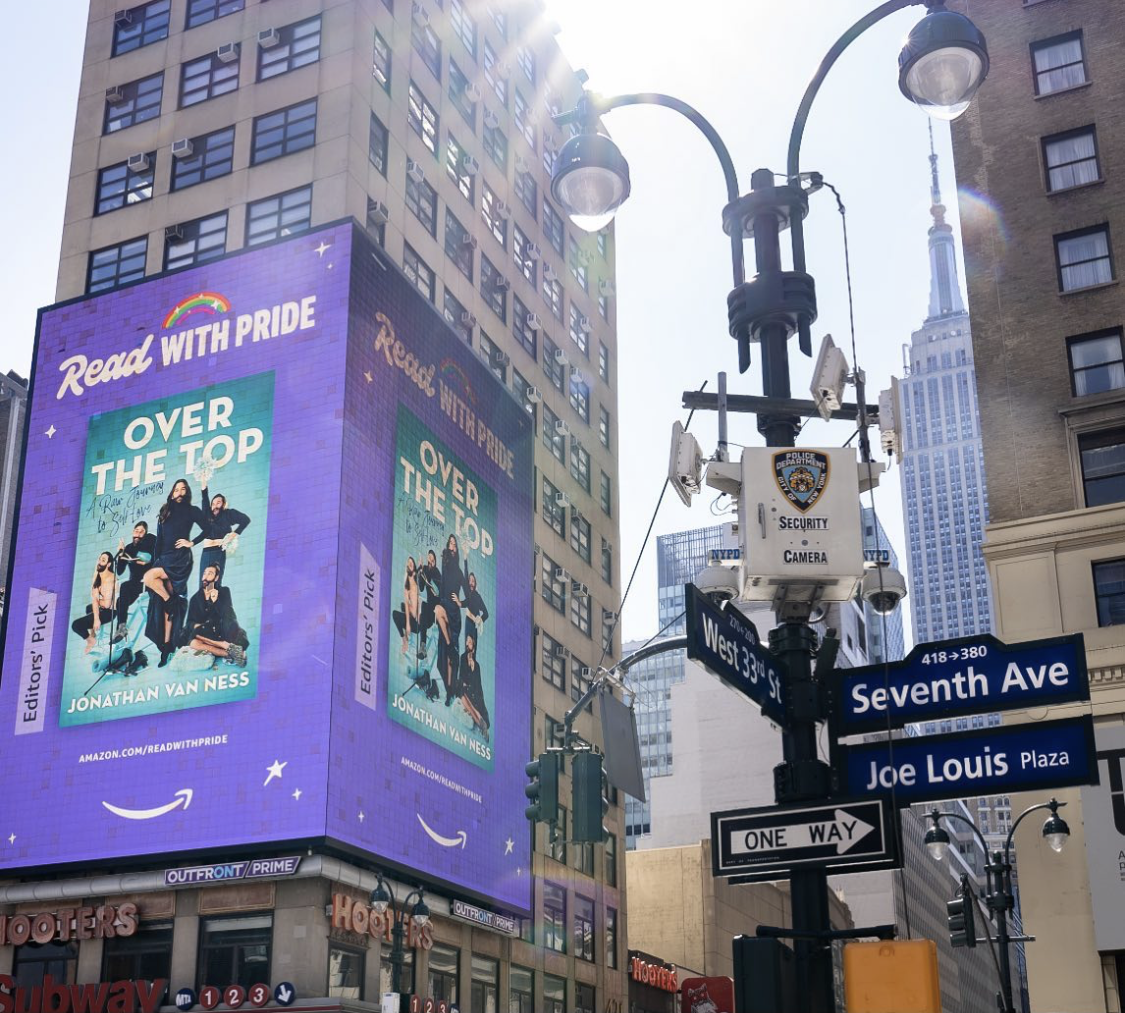 Penn Station Billboard -- Amazon / Jonathan Van Ness's Book Cover