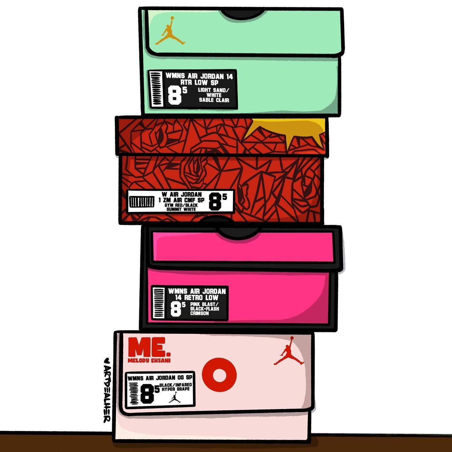 🎨 Her Collection. By ArtdealHer 

Although I&rsquo;m a clear box girlie, I love an aesthetically pleasing unboxing! Extra points for women&rsquo;s releases 🩷

You have any of these women&rsquo;s exclusives? 
.⁣
.⁣
.⁣
.⁣
.⁣

#snkrskickcheck #jumpman