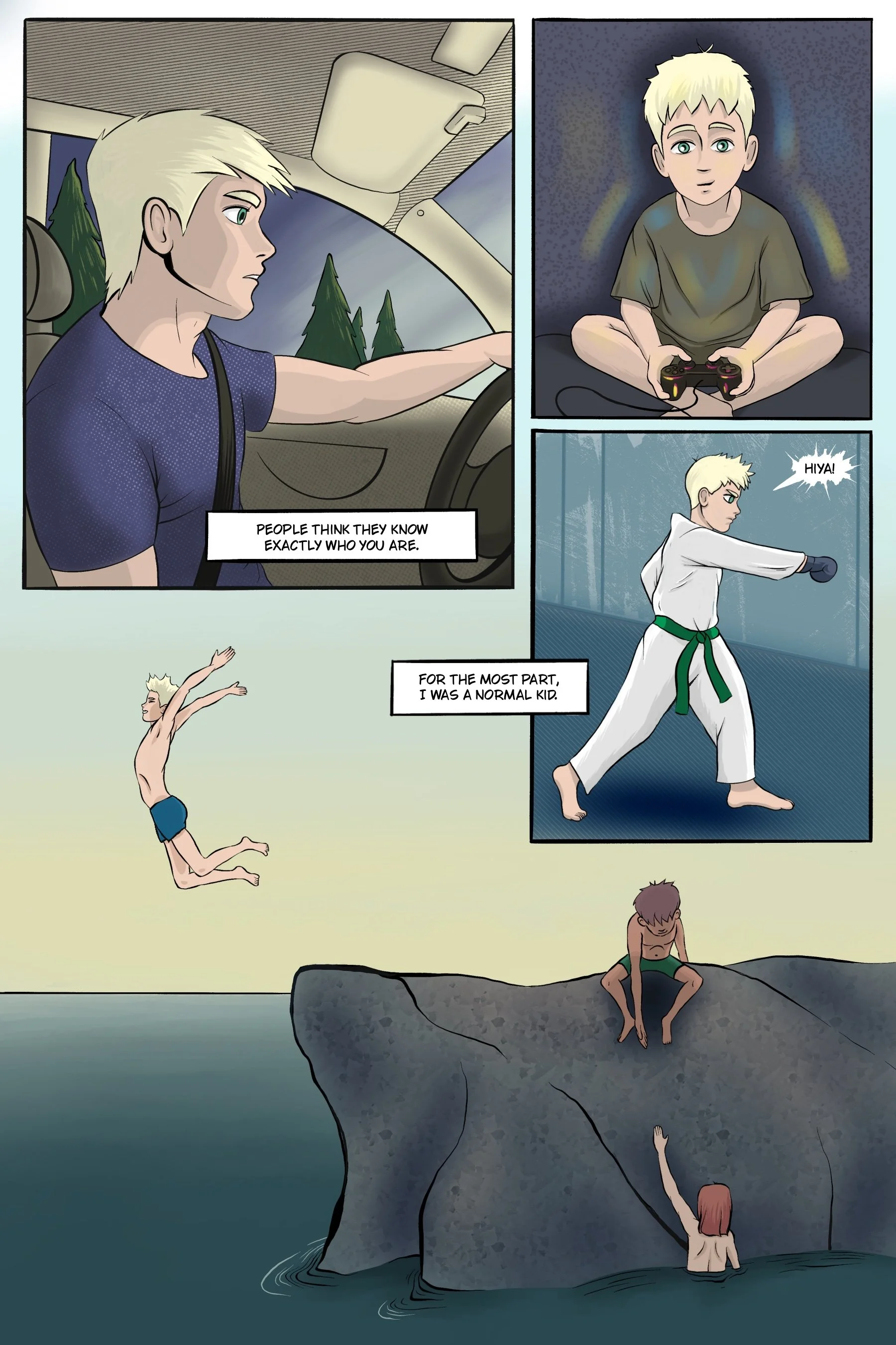  Comic page from my current graphic novel project, 2026. Written and illustrated in Procreate.  My work in comics and sequential art combines drawing, illustration, writing, and visual storytelling. I create each project from beginning to end, develo