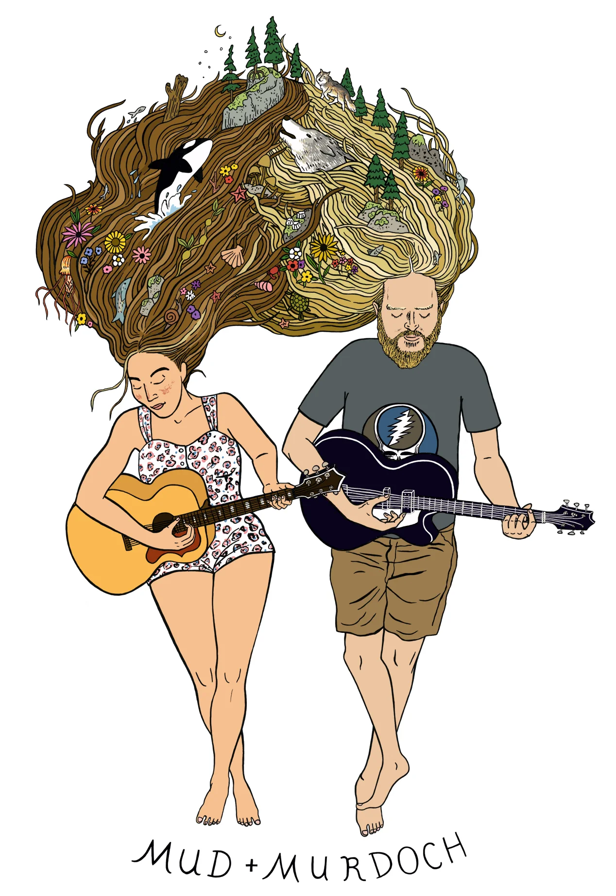 Logo/ graphic for the lovely, West-coast based folk-duo, 'Mud + Murdoch'. Find tracks, videos, gig photos and more on their site: www.mudnmurdoch.com