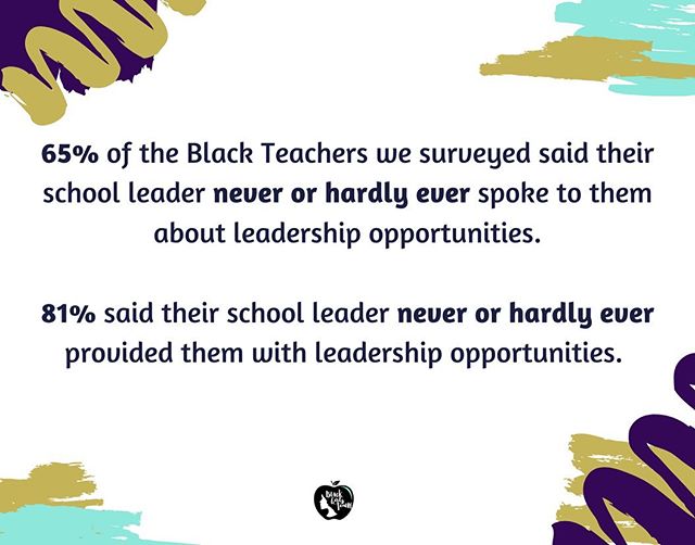 We created a survey that we asked Black teachers from our IG community to take. This is some of the data we shared at our workshop yesterday on Black Teacher Retention. Despite the research that shows students that have had a Black teacher are more l